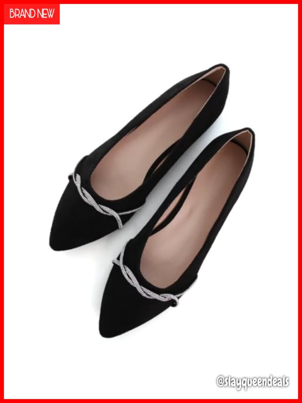 Suede Pointed Toe Ballet Flats with Bowknot Detail Casual Dress Shoes